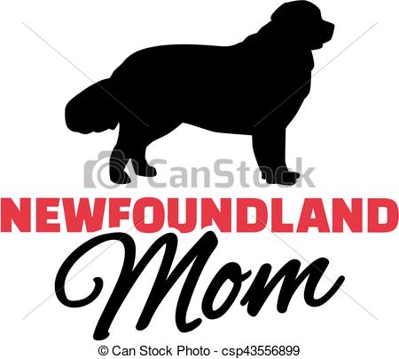 450x404 Newfoundland Mom With Dog Silhouette Eps Vectors