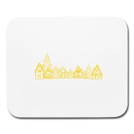190x190 Holy And Snowy On Christmas Night Silhouette Mouse Pad Spreadshirt