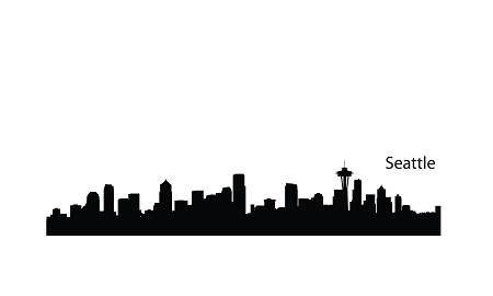 450x270 Use With Van Gogh's Starry Night Seattle Skyline Silhouette