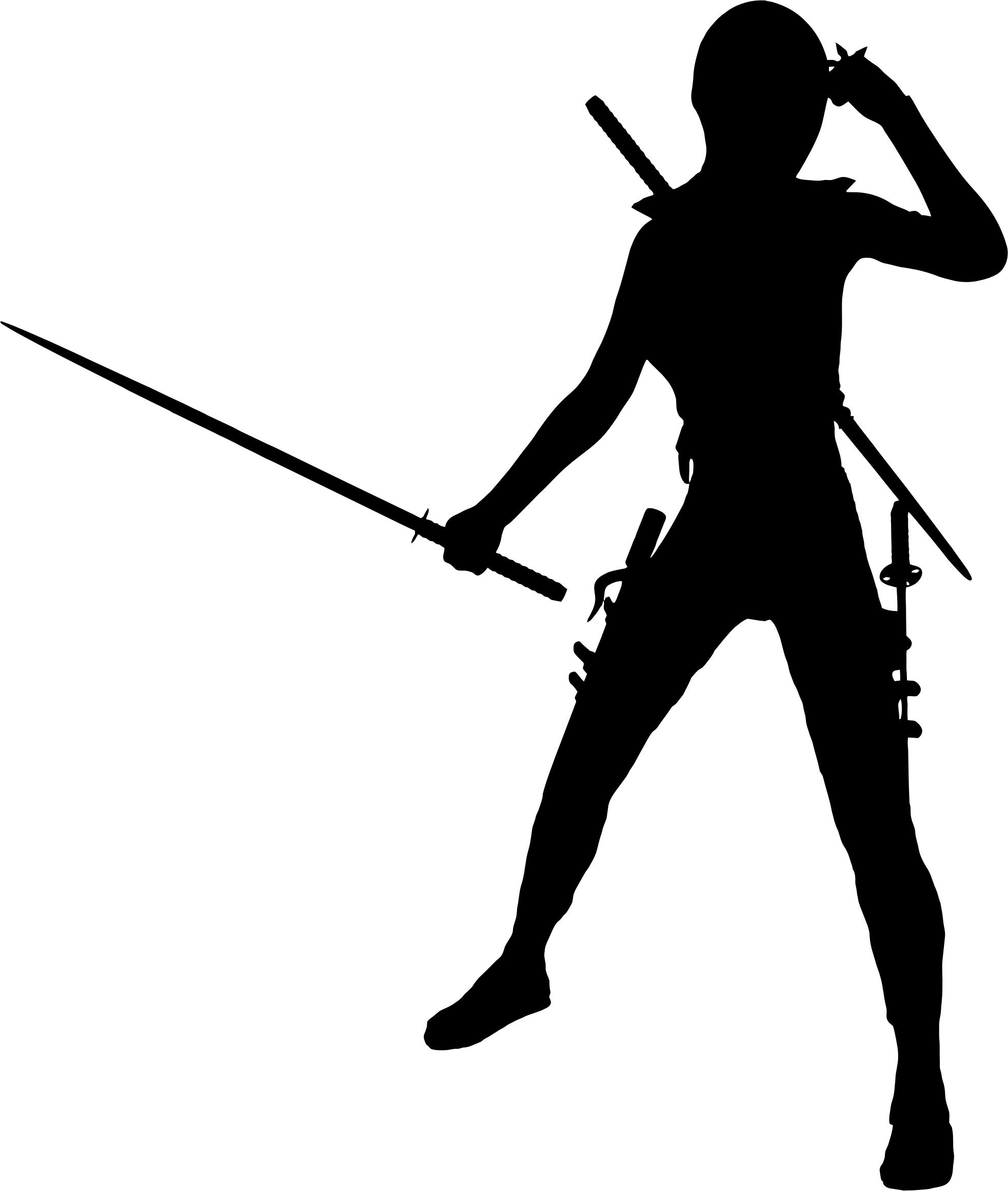 1965x2322 Female Ninja Silhouette Icons Png