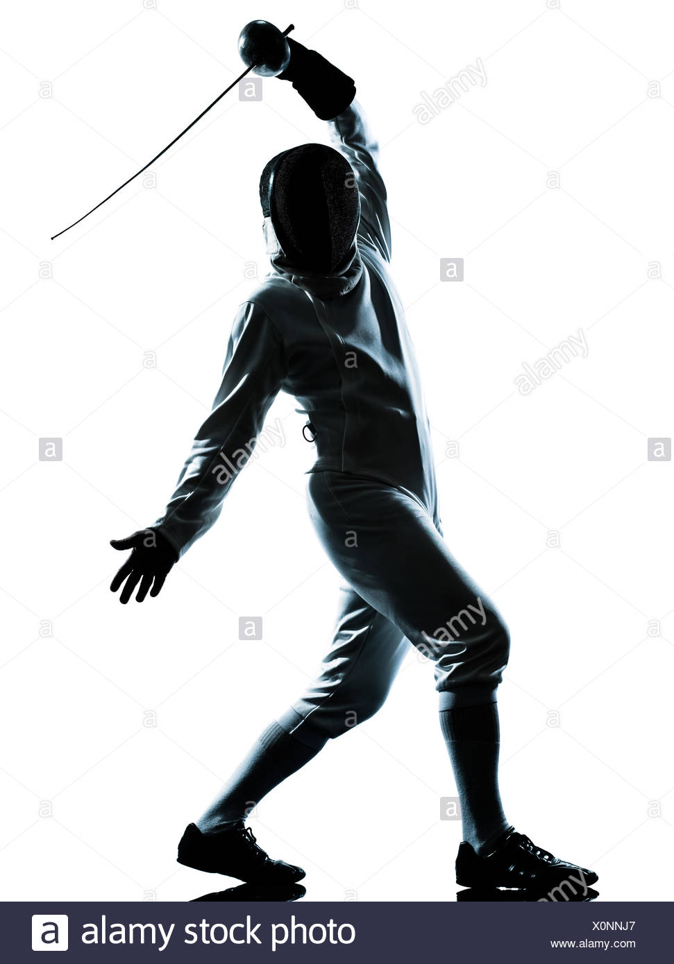971x1390 One Man Fencing Silhouette In Stock Photos Amp One Man Fencing
