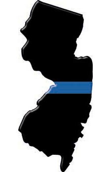 225x350 Thin Blue Line New Jersey State Decal
