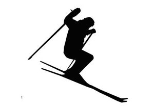 300x212 Novelty Skier Silhouette 12 Stand Up Edible Image Cake Toppers
