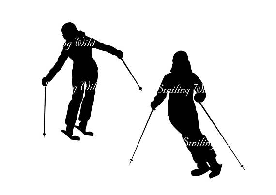 570x403 Skiing Png Silhouette Svg Art Downhill Skiing Vector Graphic