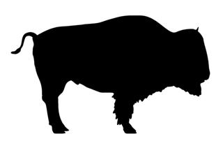 320x212 Bison Silhouette Decal Sticker