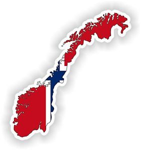 282x300 Sticker Silhouette Norway Map Flag For Bumper Guitar Skateboard