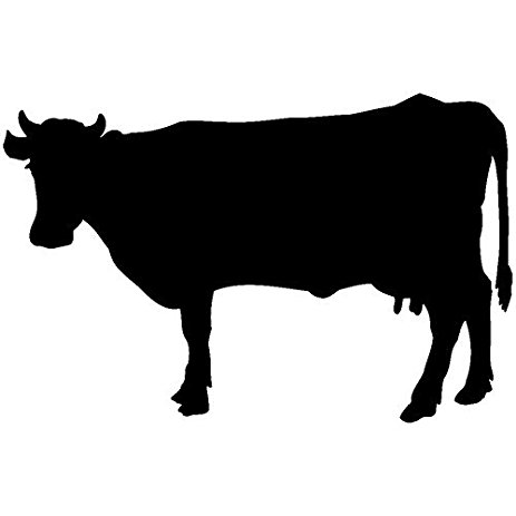 463x463 Farm Cow Silhouette Decal Sticker (Black),