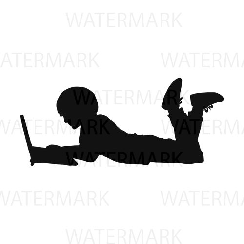 500x500 Boy Silhouette Playing Home Notebook Laptop Computer Study Learn