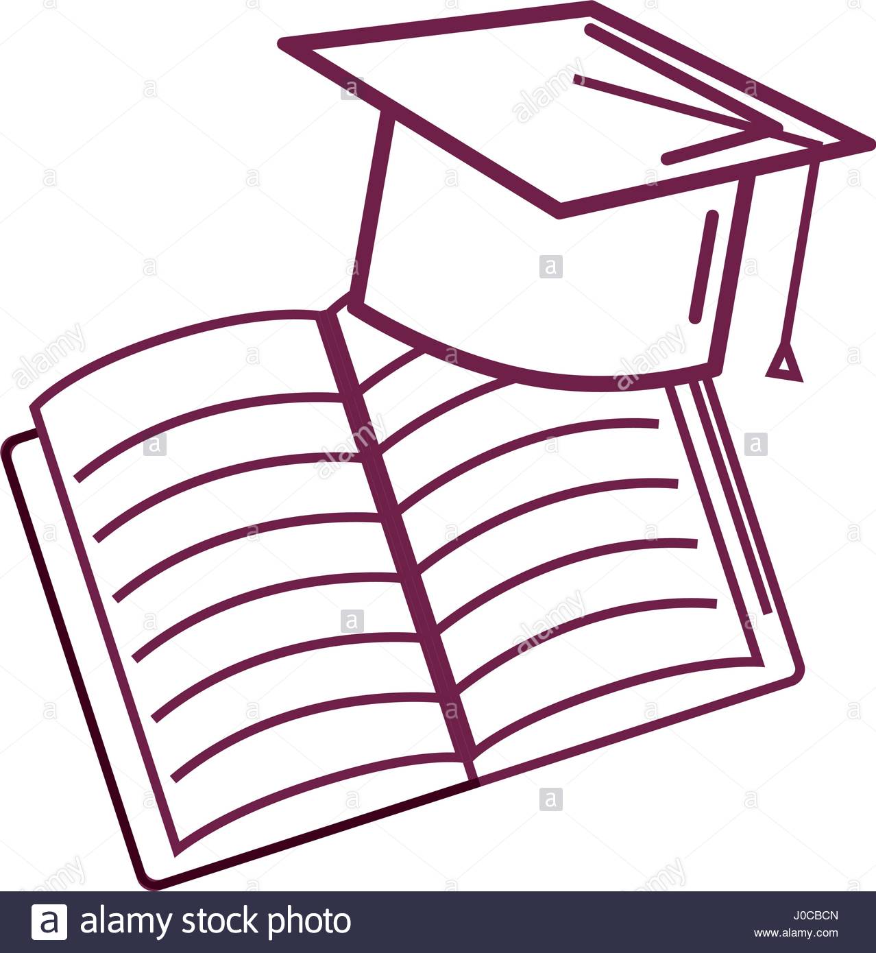 1278x1390 Silhouette Hat Graduation With Open Notebook Study Stock Vector