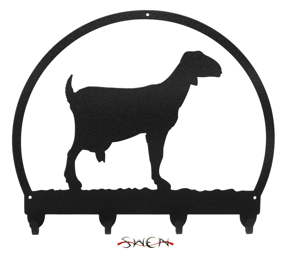 1143x1000 Swen Products Milk Goat Nubian Black Metal Key Chain Holder Hanger