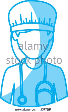 288x470 Blue Silhouette With Half Body Of Faceless Male Dancer Stock