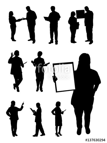 375x500 Doctor And Nurse Gesture Silhouette. Good Use For Symbol, Logo