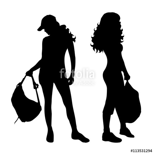 500x500 Vector Silhouette Of Girl. Stock Image And Royalty Free Vector