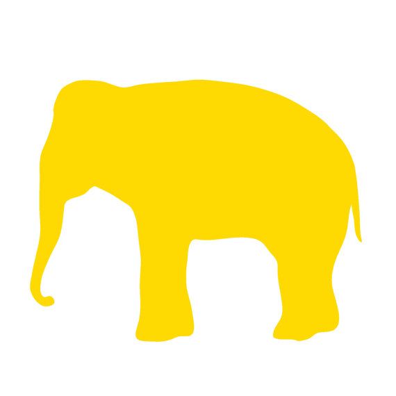 570x570 Yellow Elephant Silhouette Modern Nursery Decor By Avalisadesign