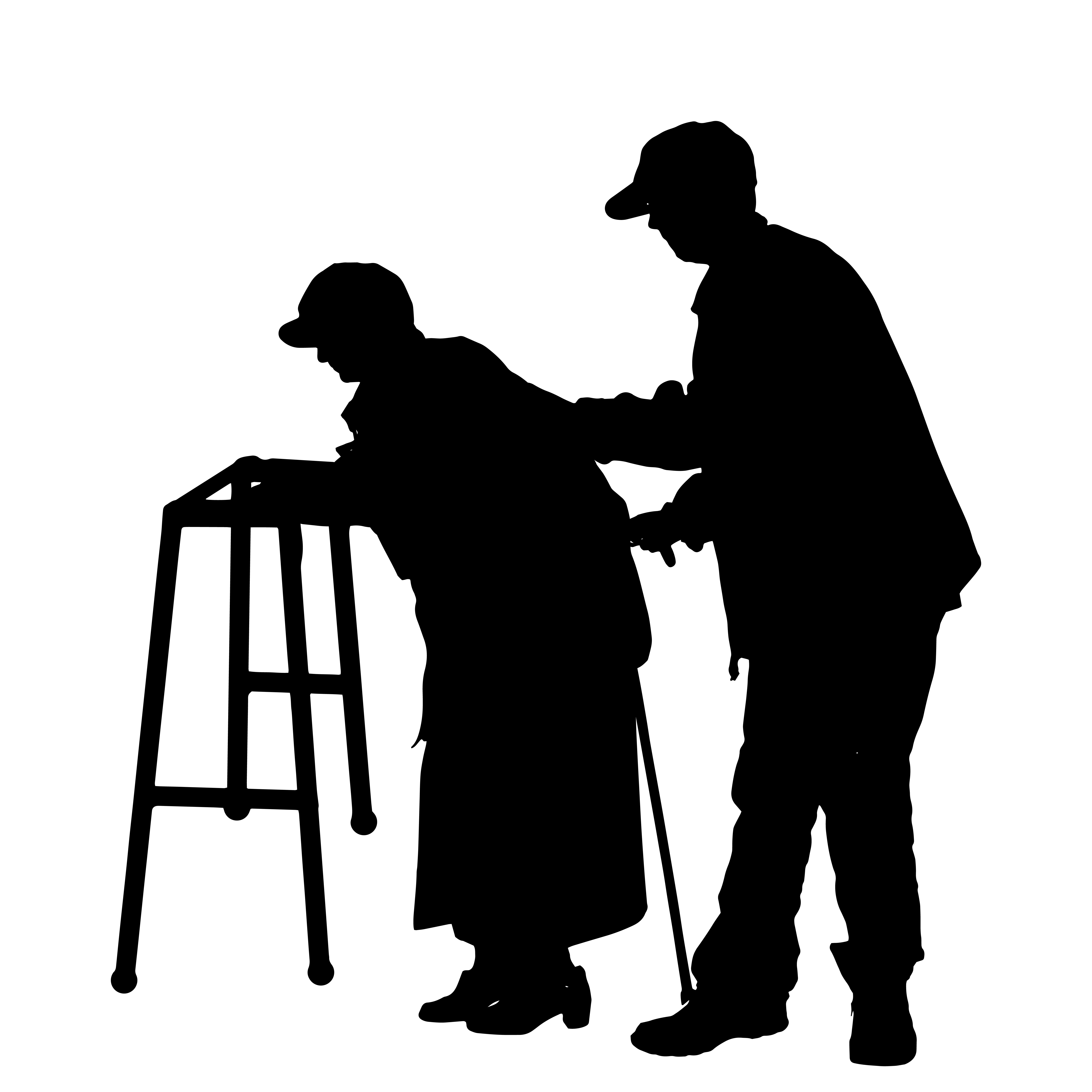 6250x6250 Vector Silhouette Of Old People.