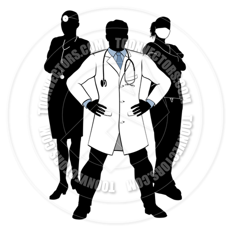 460x460 Doctors And Nurses Medical Team Silhouettes By Geoimages Toon