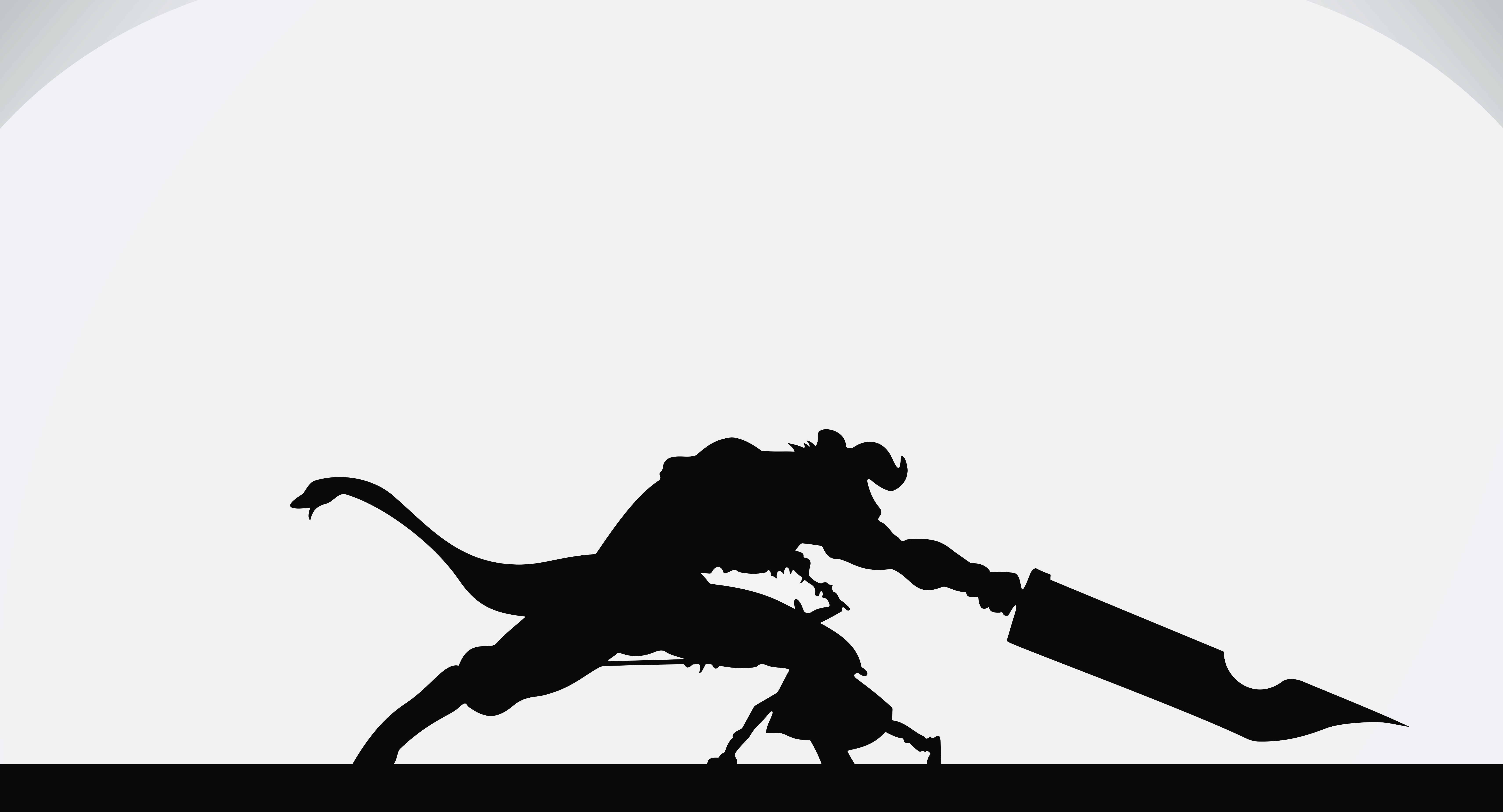 6846x3699 Kirito Vs. The Gleam Eyes Silhouette