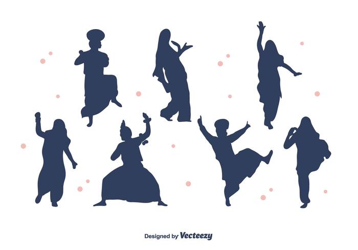 700x490 Bhangra Dancers Silhouette Vector