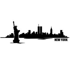 236x236 New York Skyline Drawing With Twin Towers