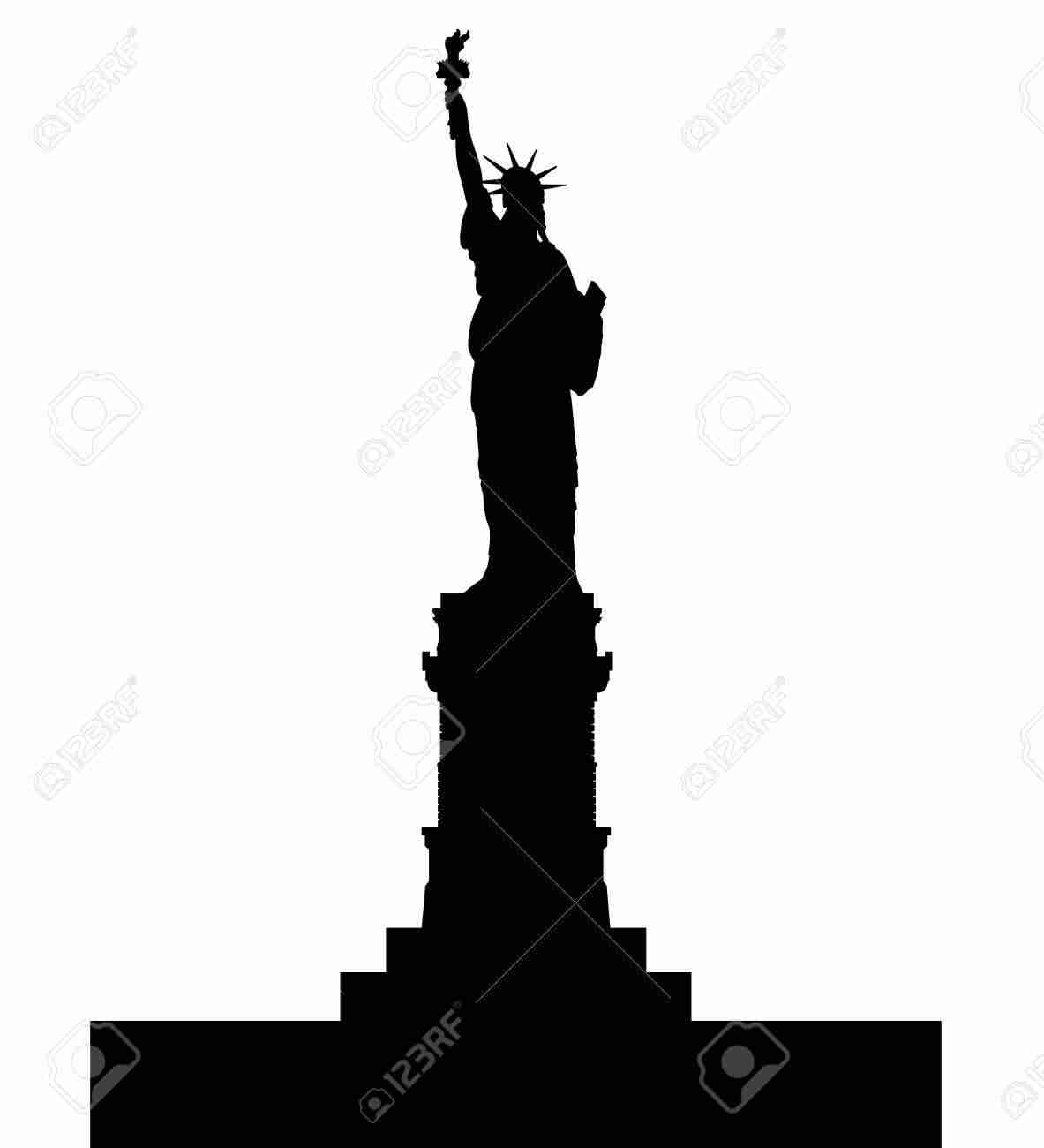 1183x1300 New York Statue Of Liberty Vector Silhouette Stock Noticeable