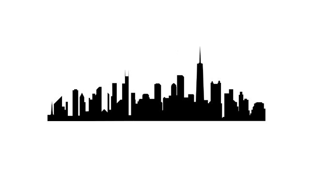 646x386 Chicago Skyline Rubber Stamp Silhouette