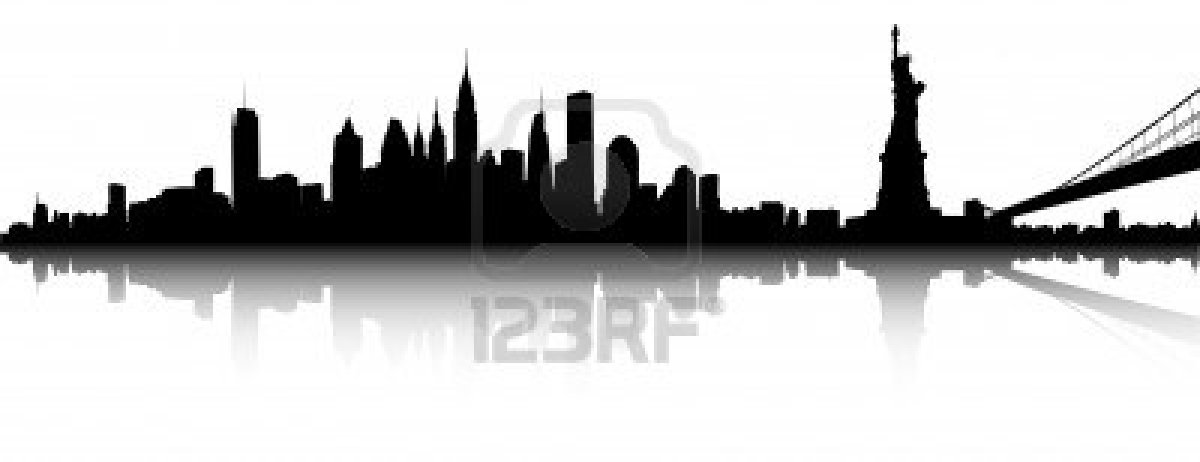 1200x462 Vector Deel Van De Skyline Van New York Stockfoto Church City