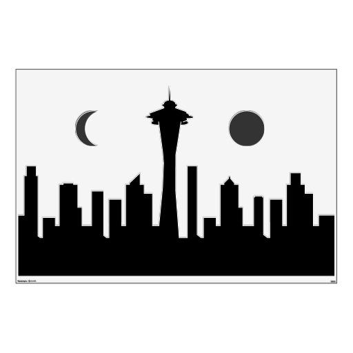 512x512 Wednesday March 5 2014. Seattle Skyline Outline. Seattle Cityscape