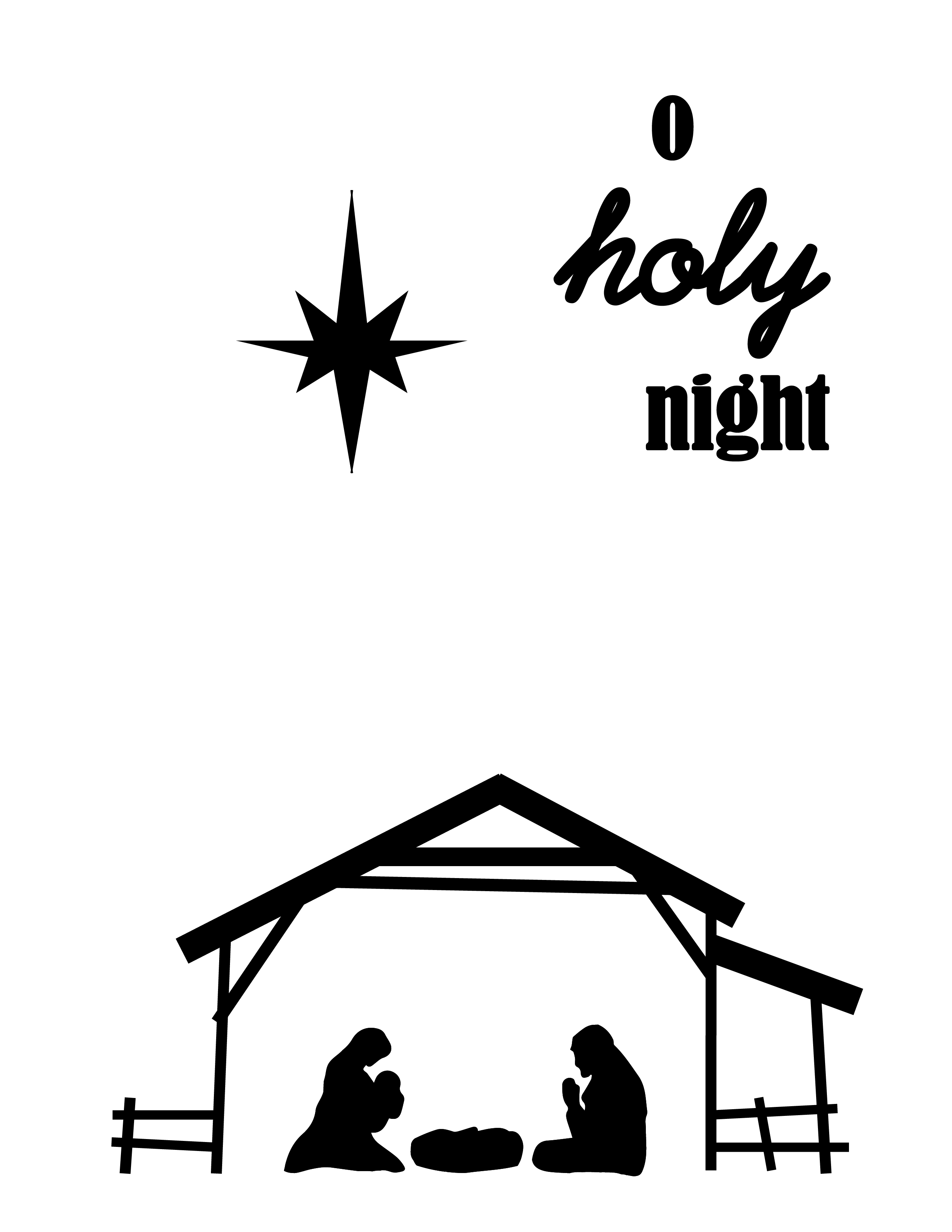 2550x3300 O Holy Night Christmas Wall Art Printable