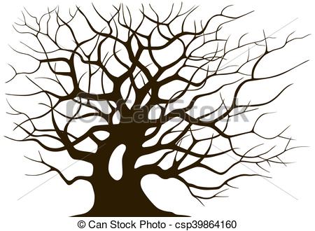 450x330 Silhouette Branching Of An Old Tree On A Light Background Clip Art