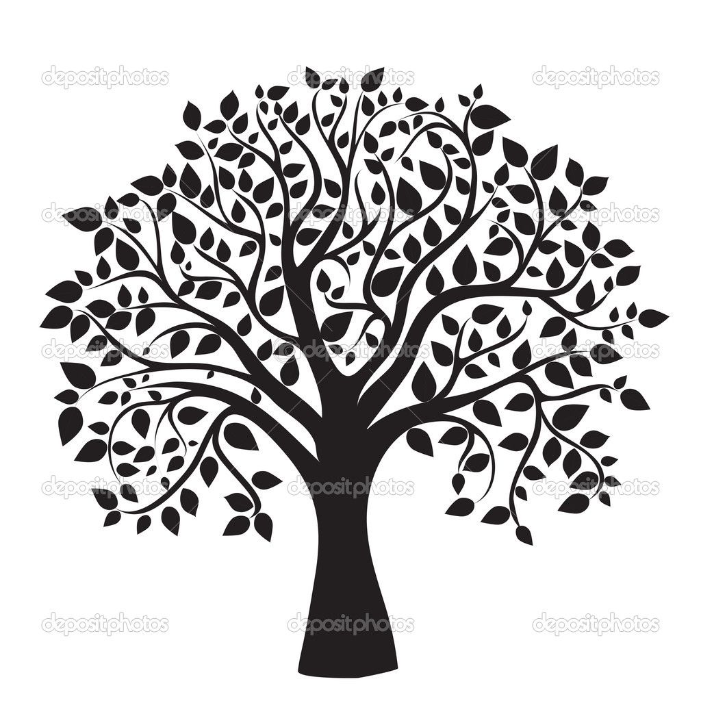 1024x1024 Tree Silhouette Memorial Tree Silhouette, Black