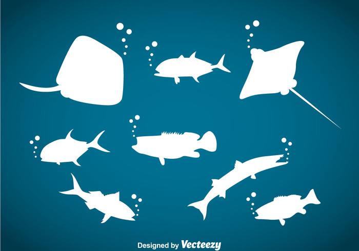700x490 Ocean Animals Silhouette Vector