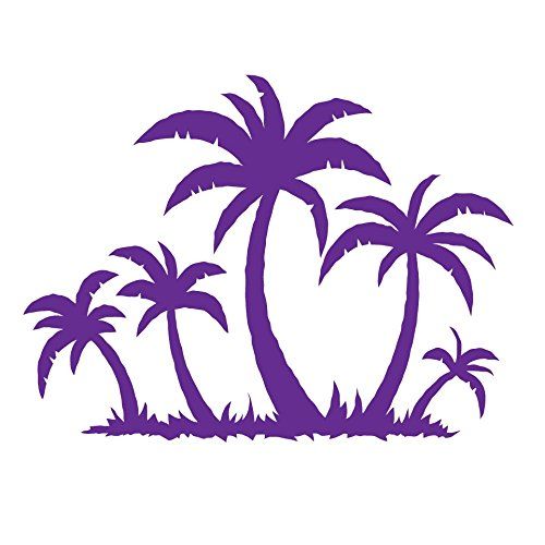 500x500 Palm Trees Tropical Island Ocean Purple Auto Car Bumper W