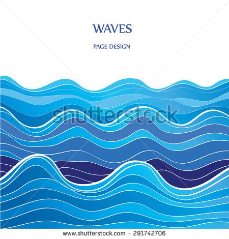 450x470 Blue Graphic Waves Vector Illustration. Blue Watercolor Wave