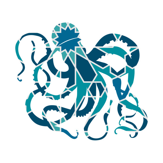 630x630 Great Octopus Silhouette With Pattern