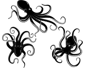 340x270 Octopus Silhouette Etsy