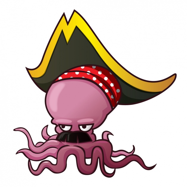 626x626 Pirate Octopus Design Vector Free Download
