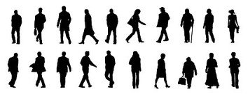 354x135 Free Vector Office People Silhouettes, Vector Graphics