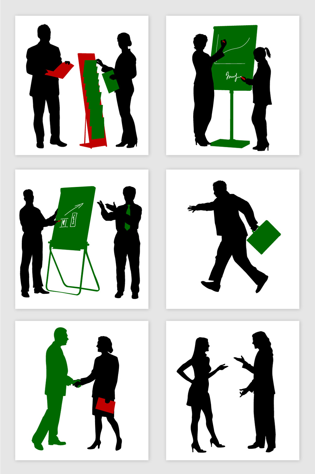 1024x1539 Modern Business Office People Silhouette Vector Material Free