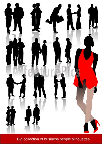 353x500 People Silhouettes Vector Illustration
