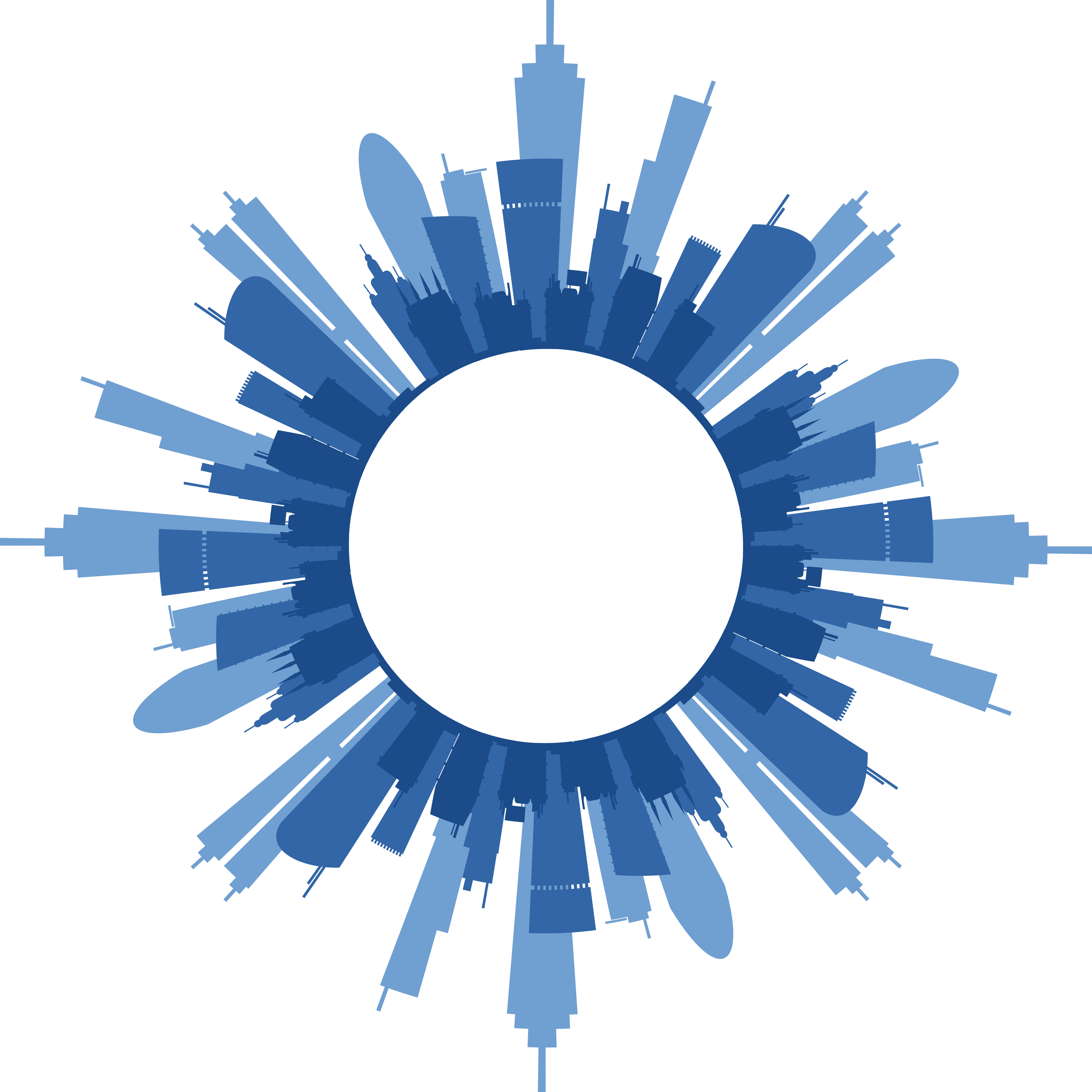 4000x4000 Modern City Skyscrapers Buildings Silhouettes Vector Vector