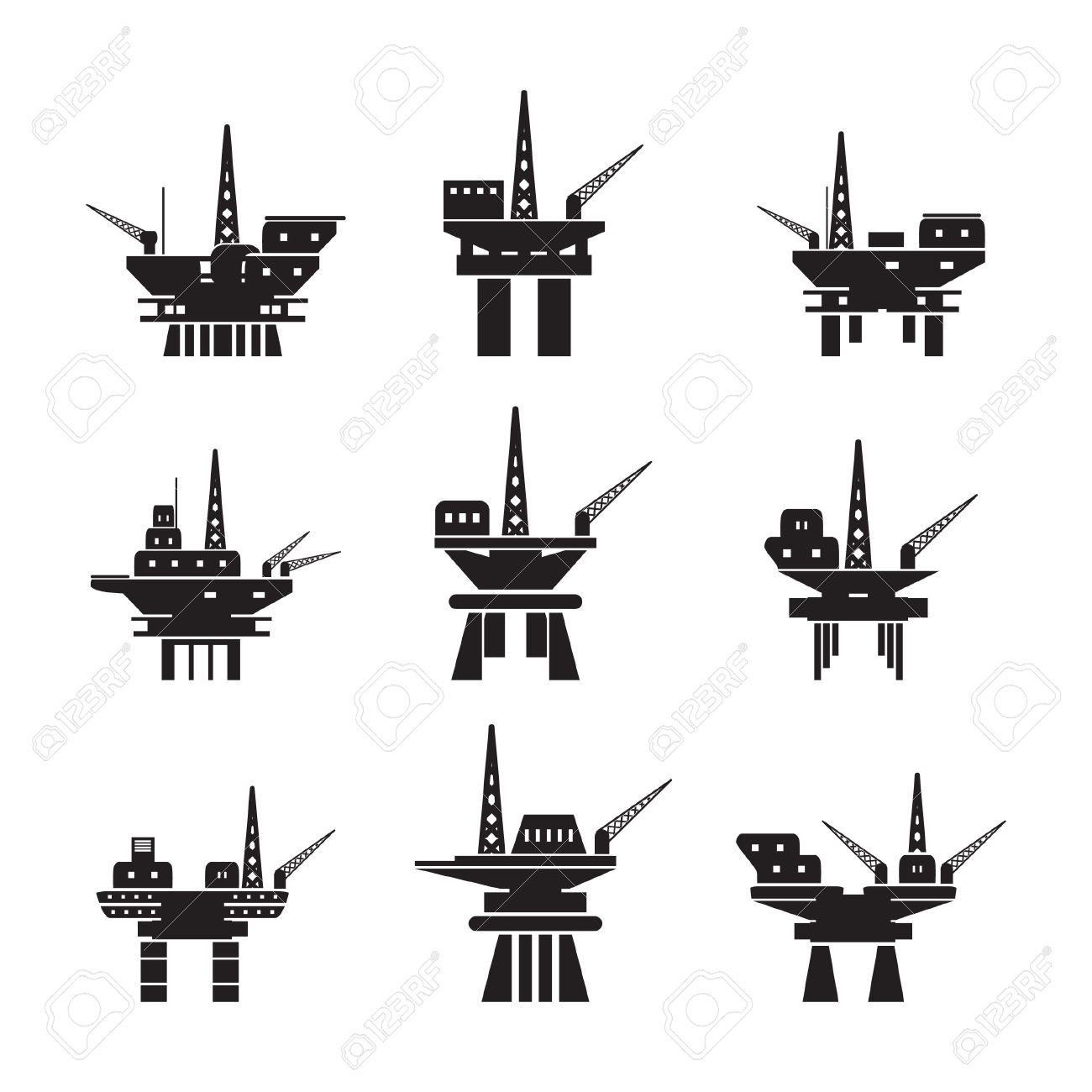 1300x1300 Oil Rig Clipart Icon