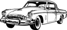 234x106 Old Classic Cars Silhouette Silhouettes Vector Car