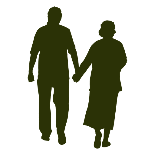 512x512 Old Couple Silhouette