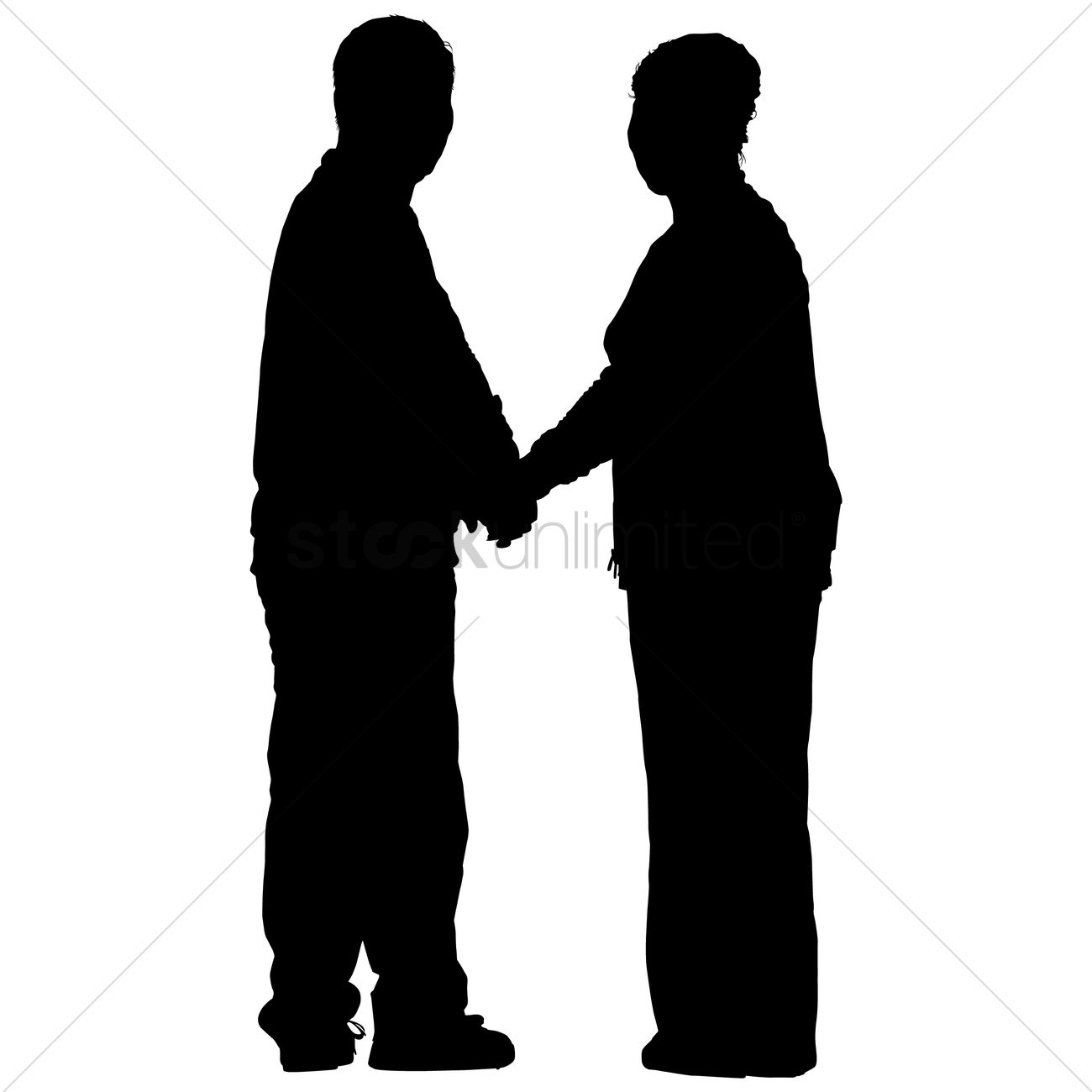 1300x1300 Old Couple Silhouette Vector Image
