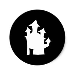 260x260 Haunted House Silhouette Stickers Zazzle