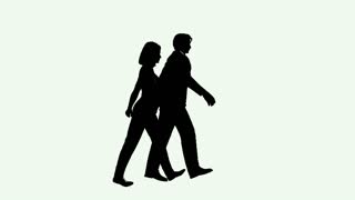 320x180 Man And Woman Silhouette Against Night Sky Motion Background