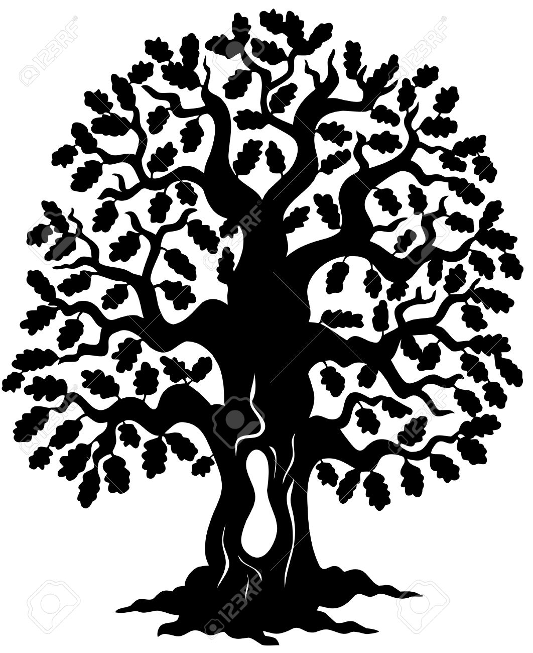 1062x1300 Oak Tree Silhouette Group