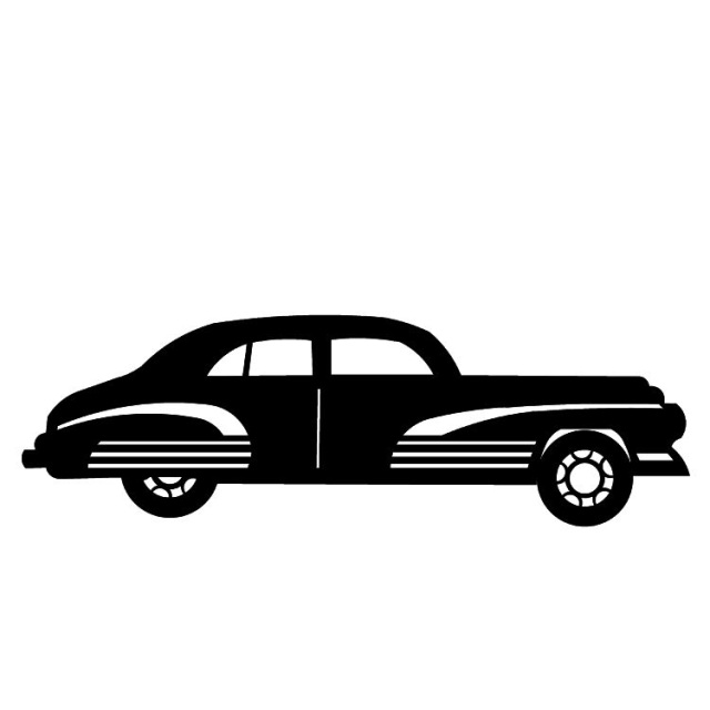 640x640 Metal Classic Car Silhouettes