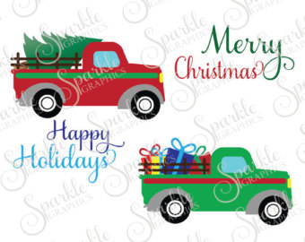 340x270 Sale! Christmas Tree Truck, Old Truck, Vintage, Antique, Svg