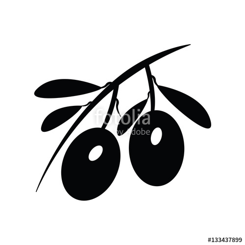 500x500 Olive Silhouette Vector. Simple Olive Icon Illustration, Editable